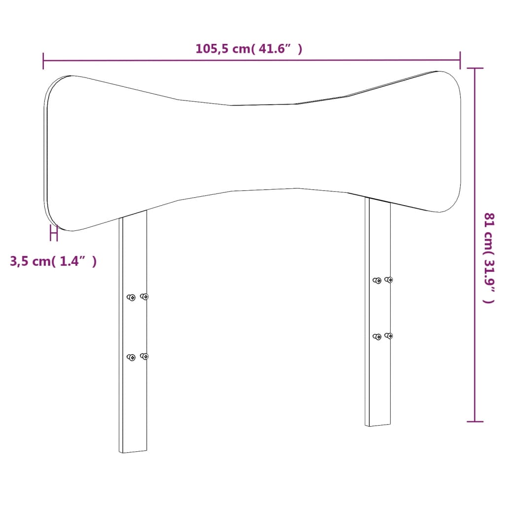 vidaXL Kopfteil 100 cm Massivholz Kiefer
