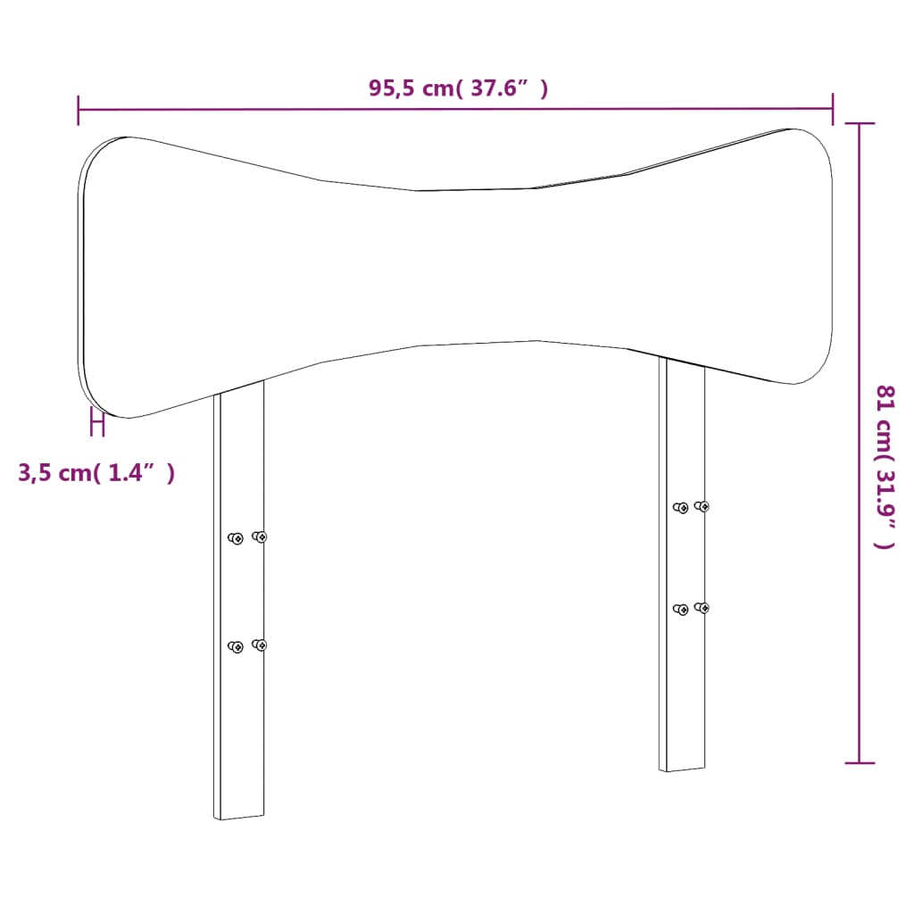 vidaXL Kopfteil 90 cm Massivholz Kiefer