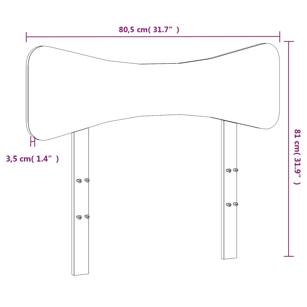 vidaXL Kopfteil Wachsbraun 75 cm Massivholz Kiefer
