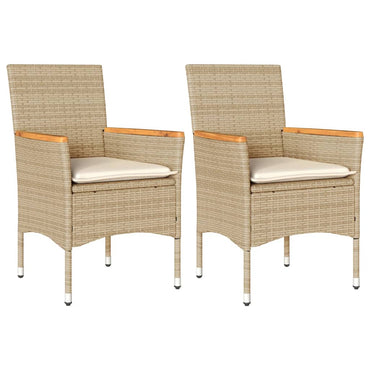 vidaXL Chaises de jardin avec coussins 2 pcs. Rotin synthétique beige