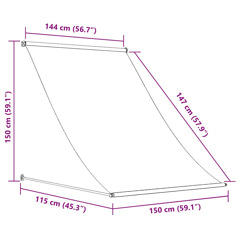 vidaXL Markise Einziehbar Creme 150x150 cm Stoff und Stahl