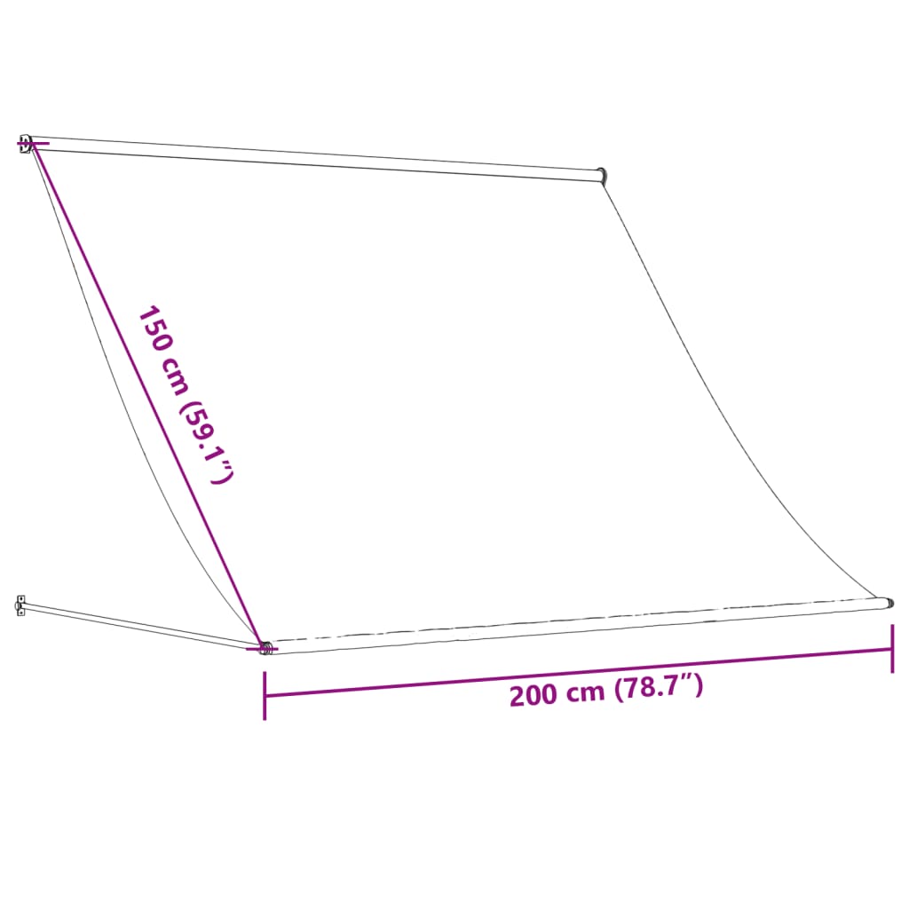 vidaXL Markise Einziehbar Creme 200x150 cm Stoff und Stahl