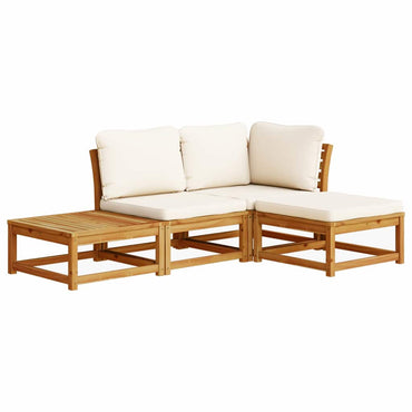 vidaXL 4-tlg. Garten-Lounge-Set mit Kissen Massivholz Akazie