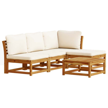 vidaXL 5-tlg. Garten-Lounge-Set mit Kissen Massivholz Akazie