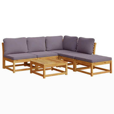 vidaXL 6-tlg. Garten-Lounge-Set mit Kissen Massivholz Akazie