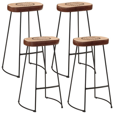 vidaXL Ensemble de bar 5 pièces en bois de manguier brut et métal