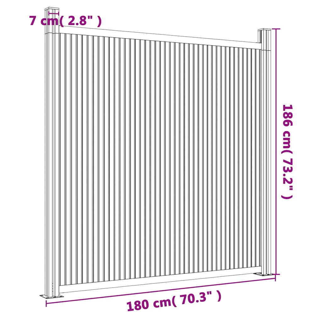 vidaXL Zaunelement WPC Grau 180x186 cm