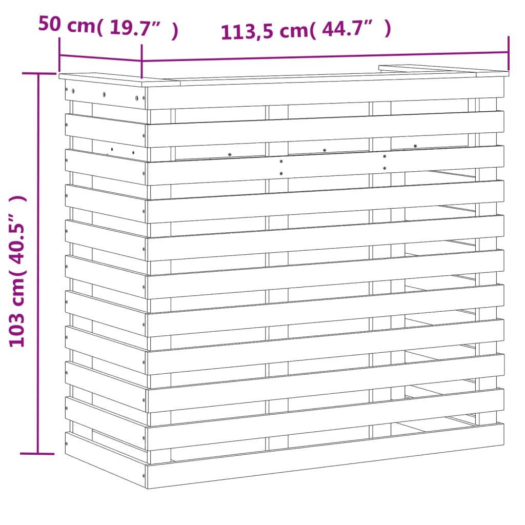 vidaXL Gartenbar 113,5x50x103 cm Massivholz Kiefer