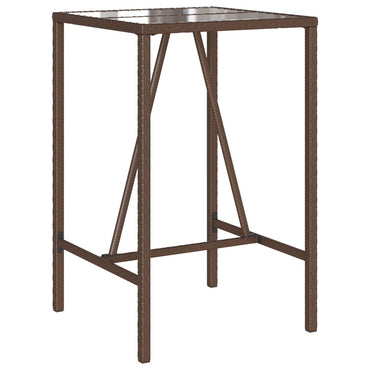 vidaXL Table de bar de jardin marron 70x70x110 cm en résine tressée