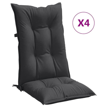 vidaXL Coussins pour chaises à dossier haut 4 pcs Mélange Anthracite 120x50x7 cm Tissu