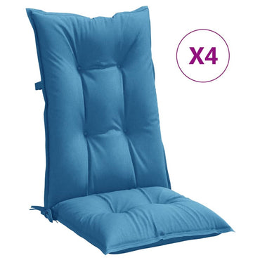 vidaXL Hochlehner-Auflagen 4 Stk. Melange Blau 120x50x7 cm Stoff
