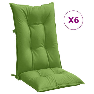 vidaXL Hochlehner-Auflagen 6 Stk. Melange Grün 120x50x7 cm Stoff