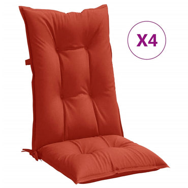 vidaXL Coussins de dossier haut 4 pcs Rouge chiné 120x50x7 cm Tissu