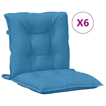 vidaXL Coussins de chaise longue 6 pcs Bleu chiné 100x50x7 cm Tissu