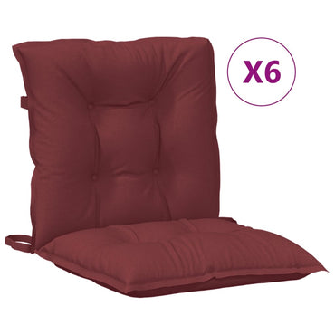 vidaXL Niedriglehner-Auflagen 6 Stk. Melange Weinrot 100x50x7 cm Stoff