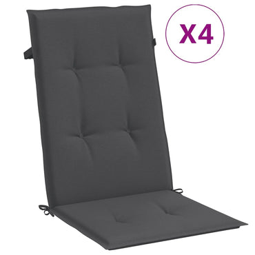 vidaXL Coussins pour chaises à dossier haut 4 pcs Mélange anthracite 120x50x4 cm Tissu