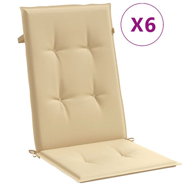 vidaXL Coussins de chaise haute 6 pcs Beige chiné 120x50x4 cm Tissu