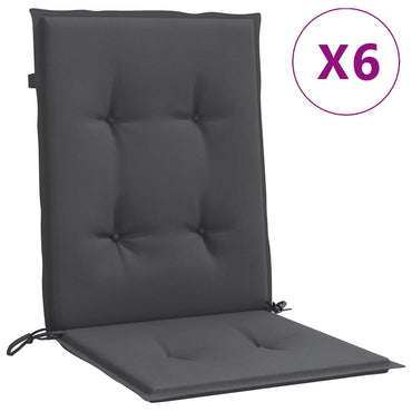 vidaXL Coussins de chaise longue 6 pcs anthracite chiné 100x50x4 cm tissu