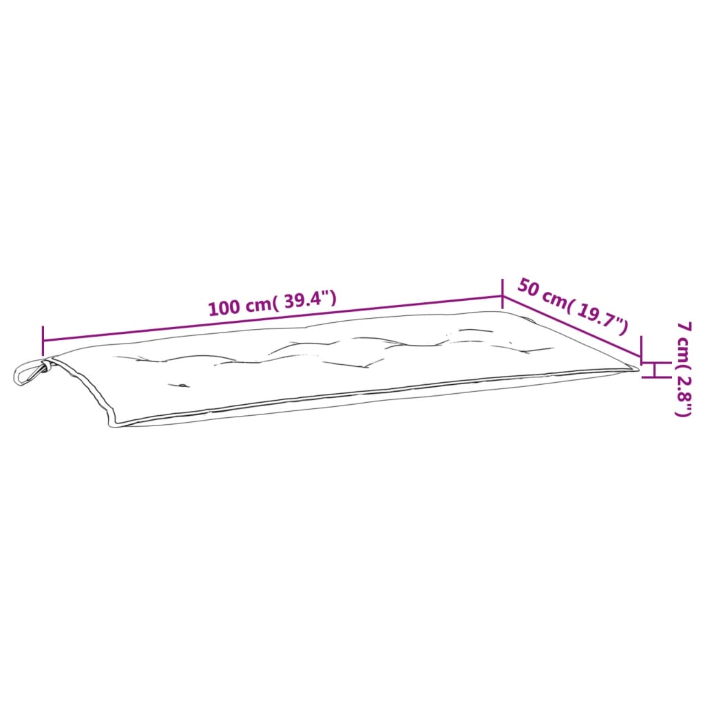 vidaXL Gartenbank-Auflage Melange Anthrazit 100x50x7 cm Stoff