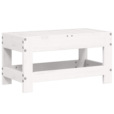 vidaXL Gartenhocker Weiß 62x30x32 cm Massivholz Kiefer