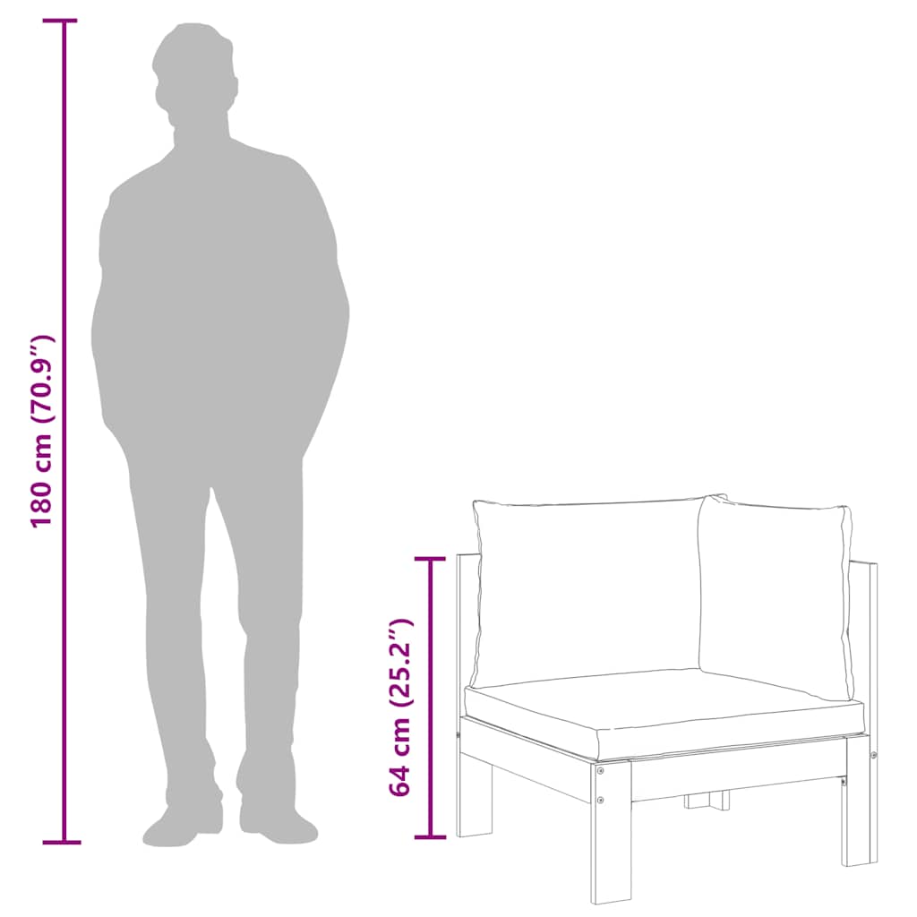 vidaXL 2-tlg. Garten-Sofa-Set mit Kissen Massivholz Akazie