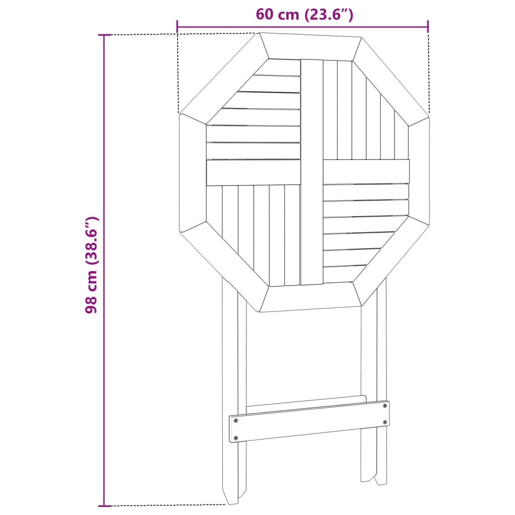 vidaXL Gartentisch Klappbar Ø60x75 cm Massivholz Akazie