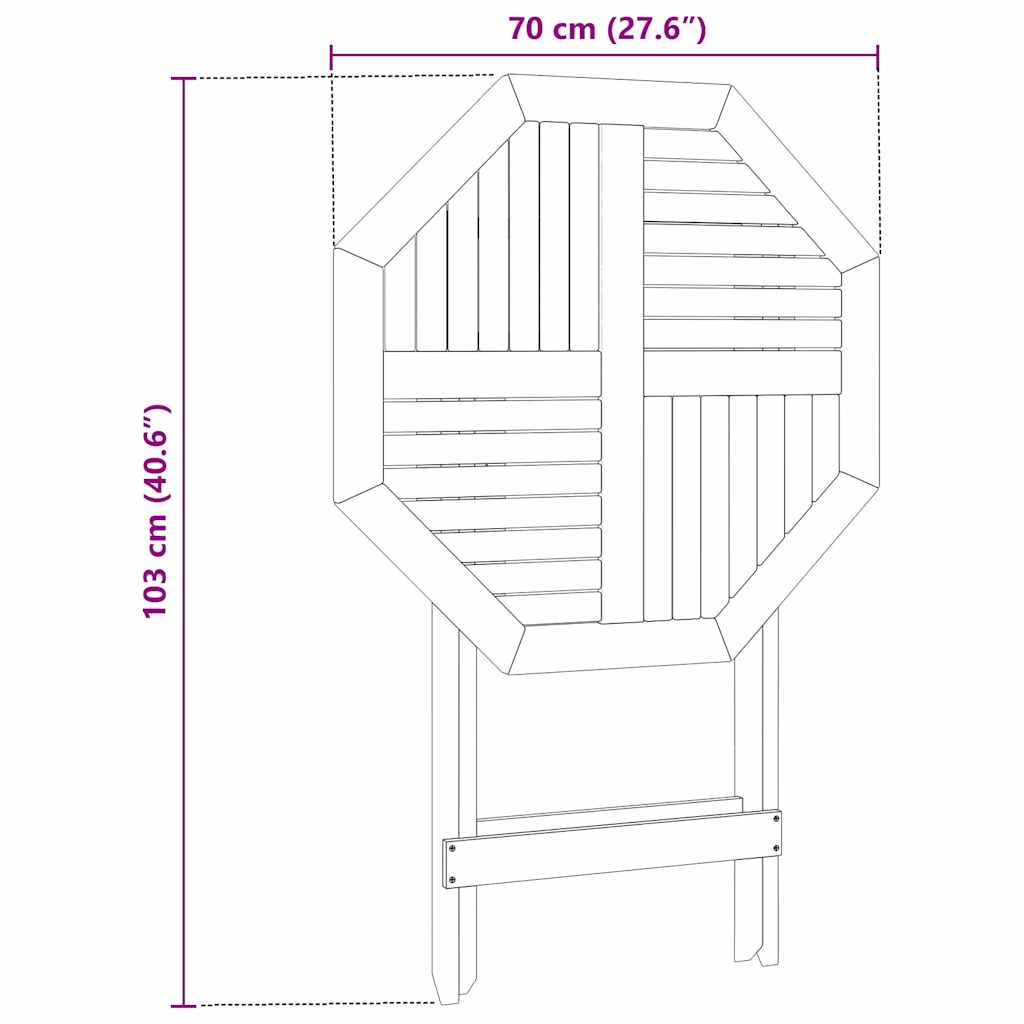 vidaXL Gartentisch Klappbar Ø70x75 cm Massivholz Akazie