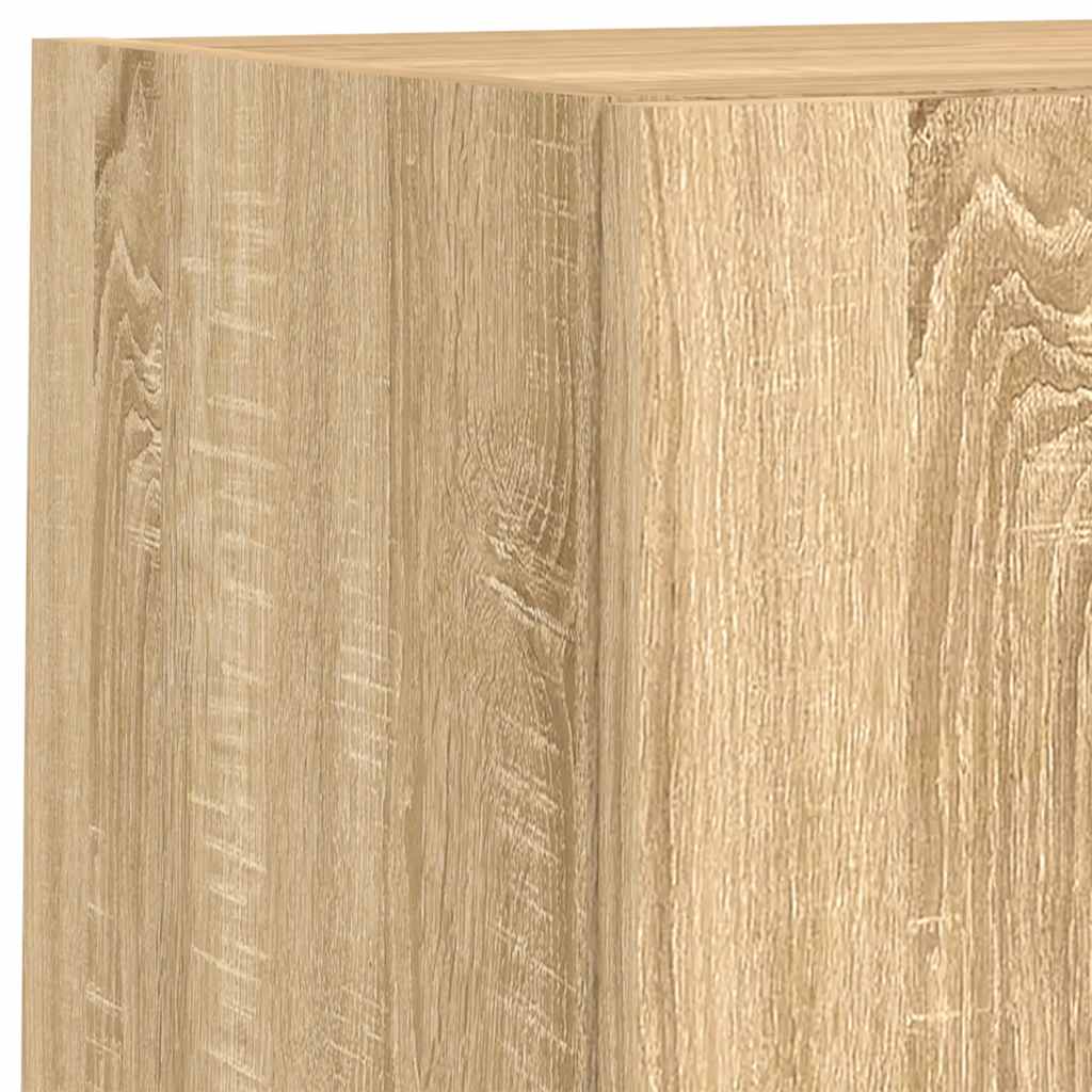 vidaXL Meuble TV mural 6 pcs avec lumières LED Chêne Sonoma Bois d'ingénierie