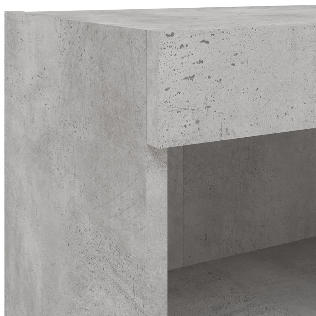 vidaXL 8-tlg. TV-Wohnwand mit LED-Leuchten Betongrau