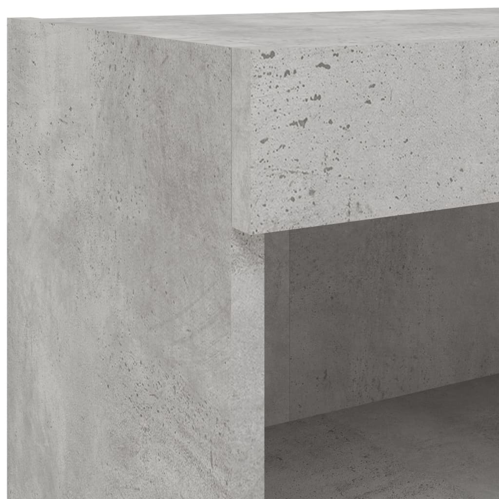 vidaXL 7-tlg. TV-Wohnwand mit LED-Leuchten Betongrau