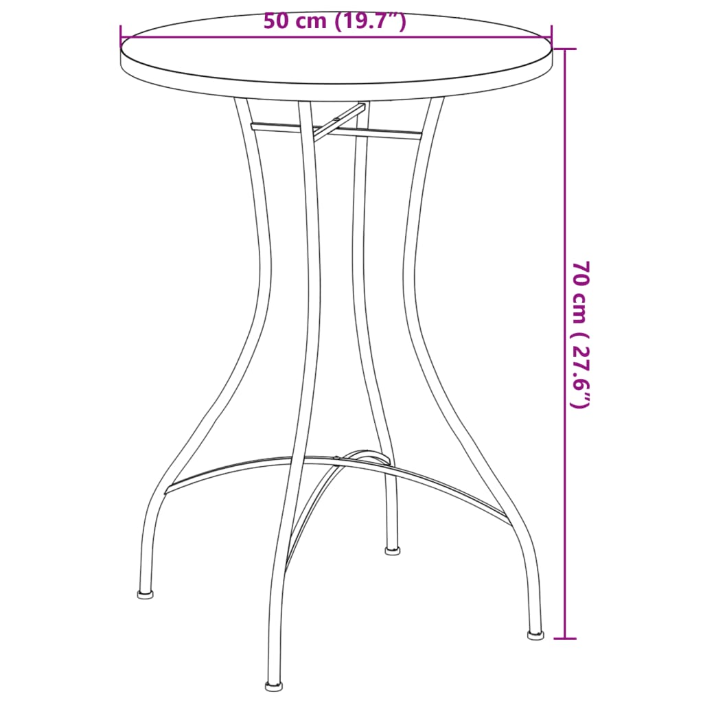 vidaXL Table de bistrot mosaïque Bleu et blanc Ø50x70 cm Céramique