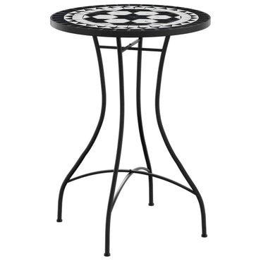 vidaXL Table de bistrot en mosaïque noir et blanc Ø 50 x 70 cm en céramique