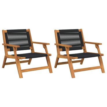 vidaXL gartenmöbel 2 pcs Schwarz 67 x 76 x 73 cm Massivholz Akazie