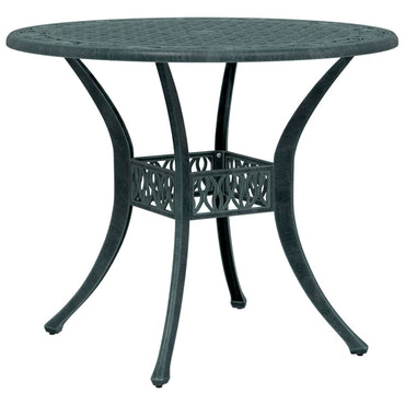 vidaXL Table de jardin verte Ø90x75 cm Aluminium moulé