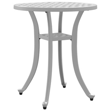 vidaXL Table de jardin Blanc Ø48x53 cm Aluminium moulé