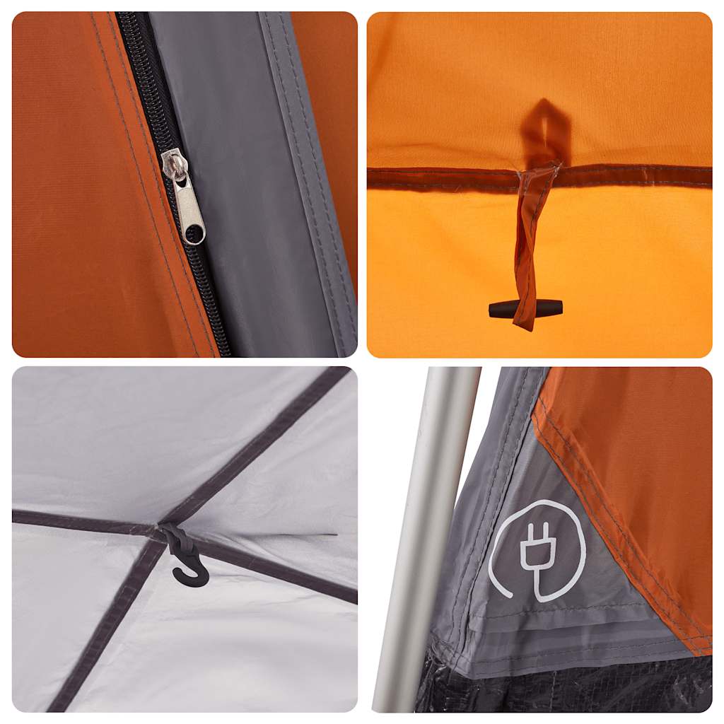 vidaXL Familienzelt für 7 Personen Grau und Orange Quick Release