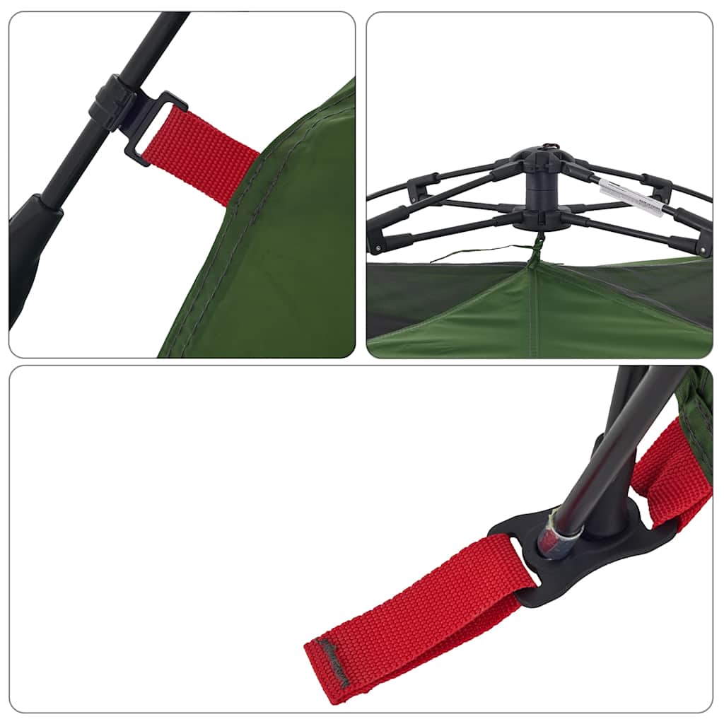 vidaXL Kuppel-Campingzelt 3 Personen Grün Quick Release