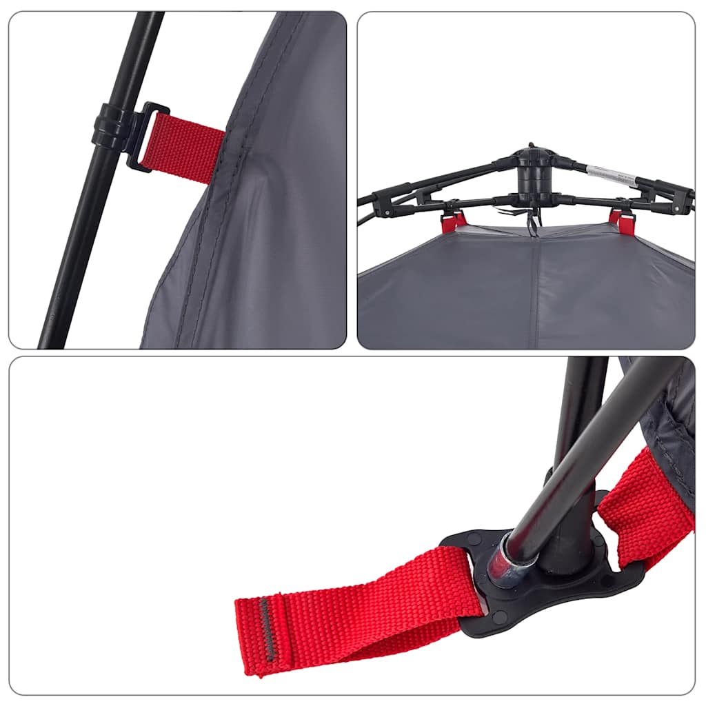 vidaXL Kuppel-Campingzelt 3 Personen Grau und Orange Quick Release