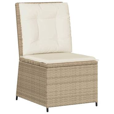 vidaXL Fauteuil de jardin inclinable avec coussins Beige Rotin PE