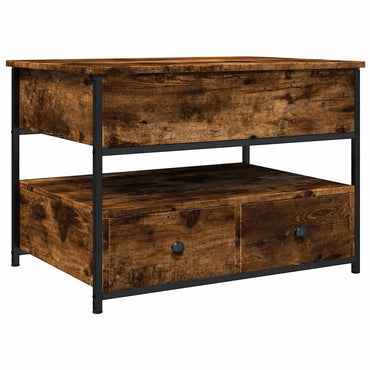 vidaXL Couchtisch Räuchereiche 70x50x50 cm Holzwerkstoff und Metall