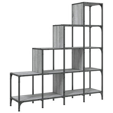 vidaXL Bücherregal Grau Sonoma 122x30x132 cm Holzwerkstoff und Metall