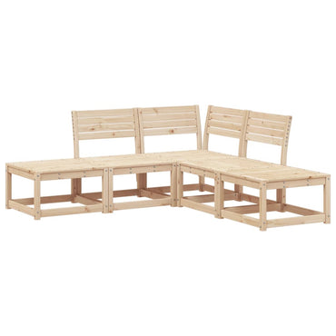 vidaXL 5-tlg. Garten-Sofagarnitur Massivholz Kiefer