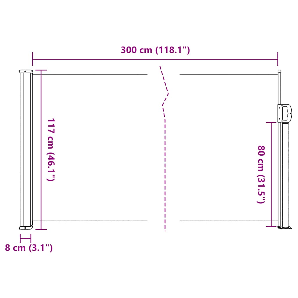 vidaXL Seitenmarkise Ausziehbar Taupe 117x300 cm