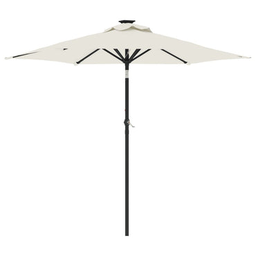 vidaXL Sonnenschirm mit Stahlmast Weiß 225x225x212 cm