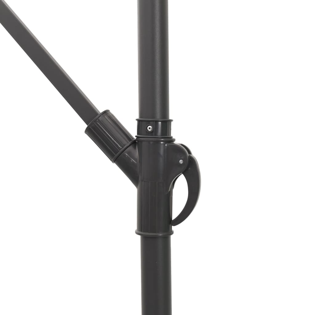 vidaXL Sonnenschirm mit LED und Stahlmast Braun 269x269x235 cm