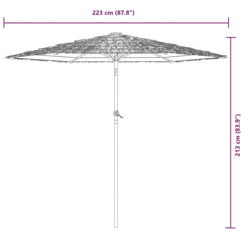 vidaXL Sonnenschirm mit Stahlmast Weiß 223x223x213 cm