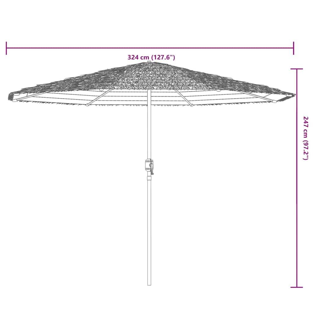 vidaXL Sonnenschirm mit Stahlmast Grün 324x324x247 cm