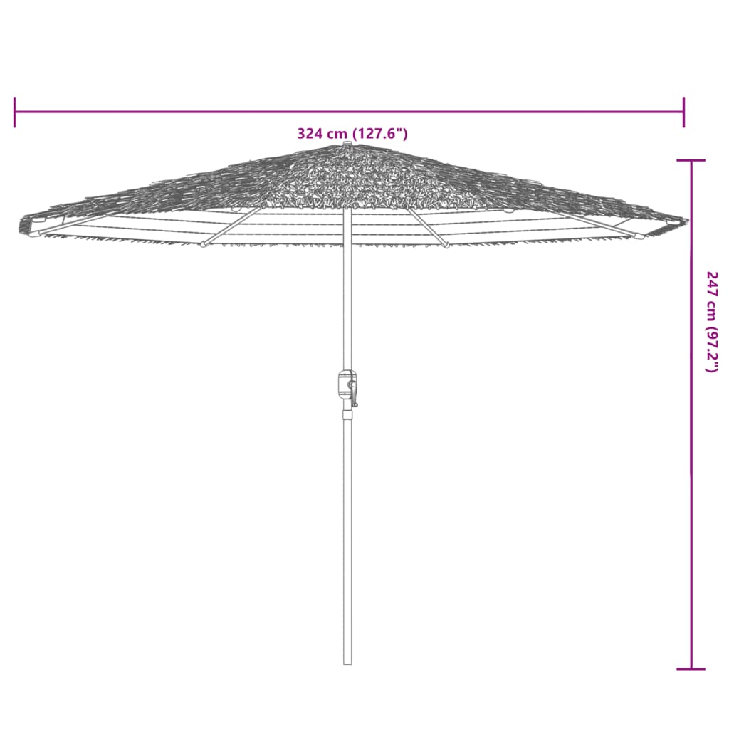 vidaXL Sonnenschirm mit Stahlmast Weiß 324x324x247 cm