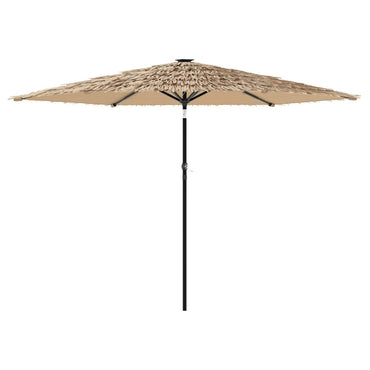 vidaXL Sonnenschirm mit LED und Stahlmast Braun 288x288x225 cm