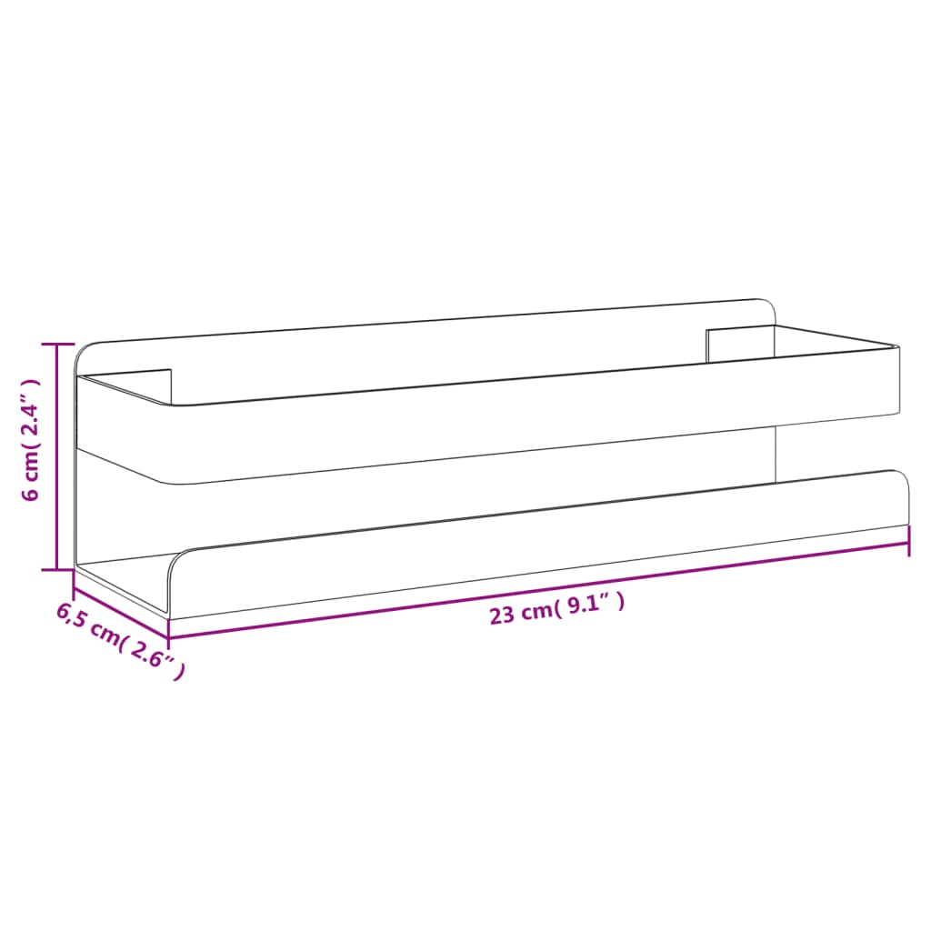 vidaXL Duschablage 23x6,5x6 cm Gebürsteter Edelstahl 304